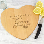 Personalised Gin Board | Wooden Heart Gin Lovers Gift | Keep Things Personal