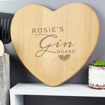 Engraved Wooden Heart Gin Board - Keep Things Personal