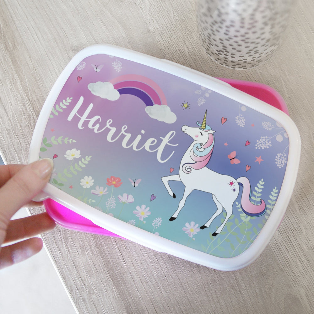 Girls Personalised Unicorn Lunch box | Keep Things Personal