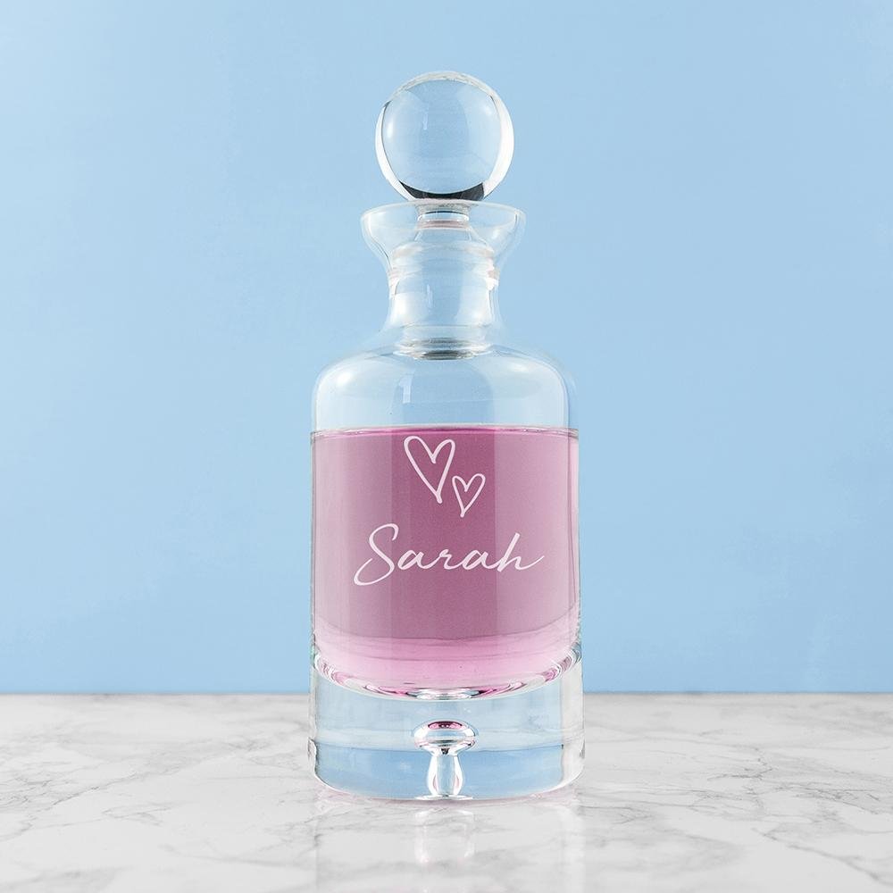 Personalised Glass Gin Decanter with heart - Keep Things Personal