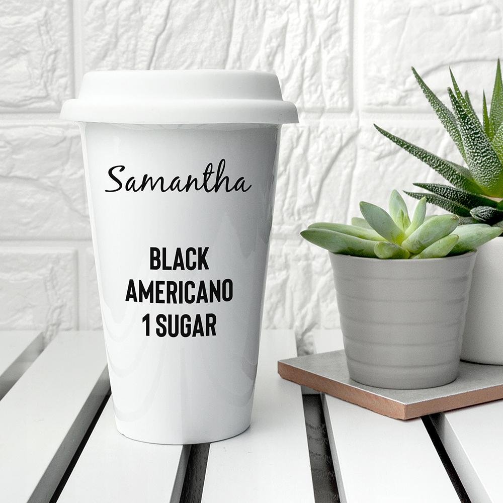 Name and Order Ceramic Travel Mug - Keep Things Personal
