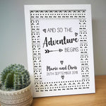 Personalised Adventure Begins A4 Framed Print - Keep Things Personal