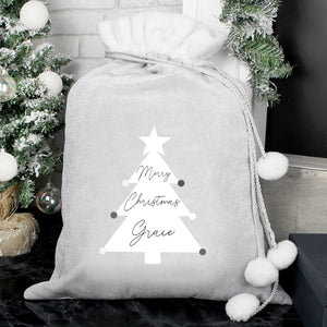 
                  
                    Personalised Christmas Tree Grey Christmas Sack - Keep Things Personal
                  
                