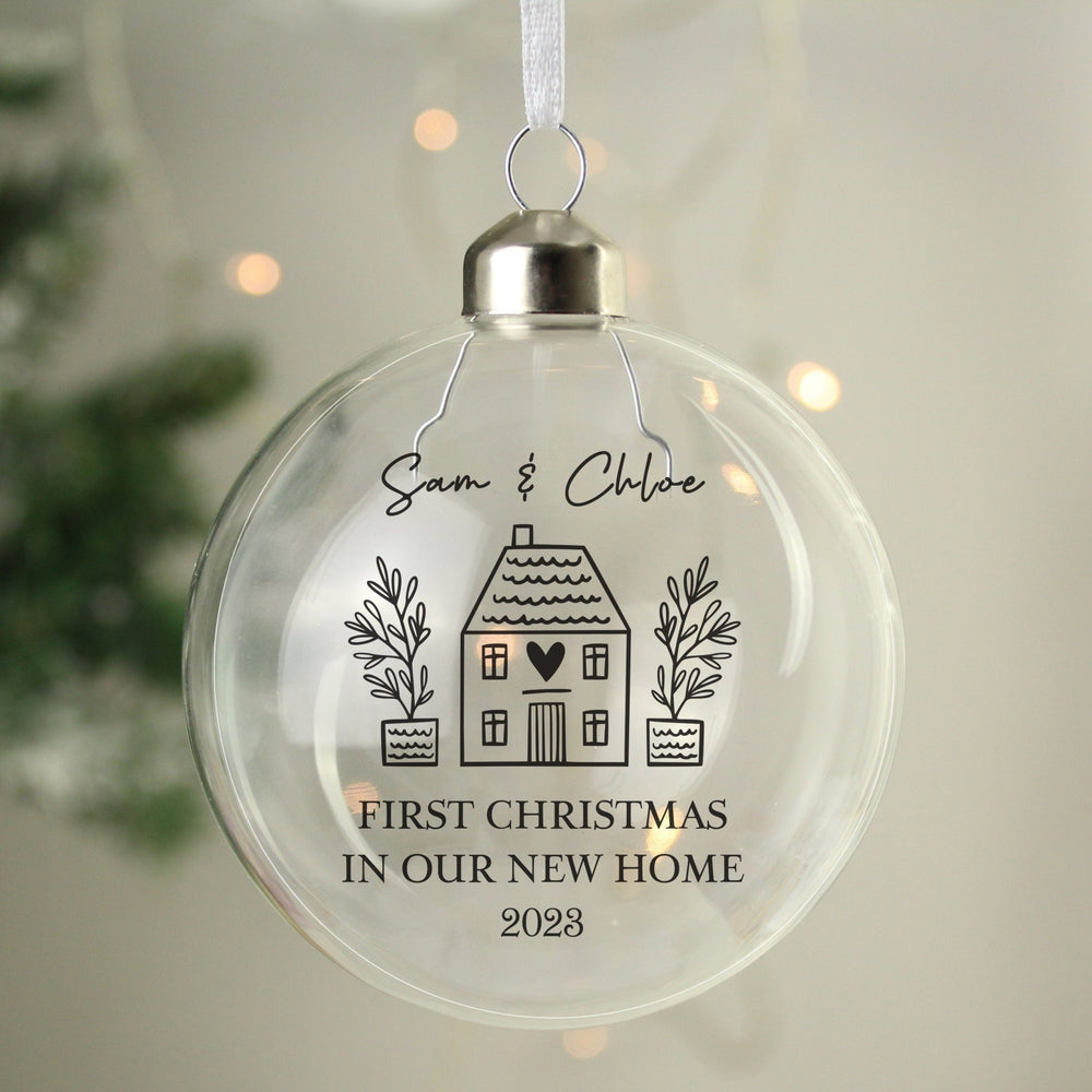 Personalised First Home Glass Christmas Bauble - Keep Things Personal