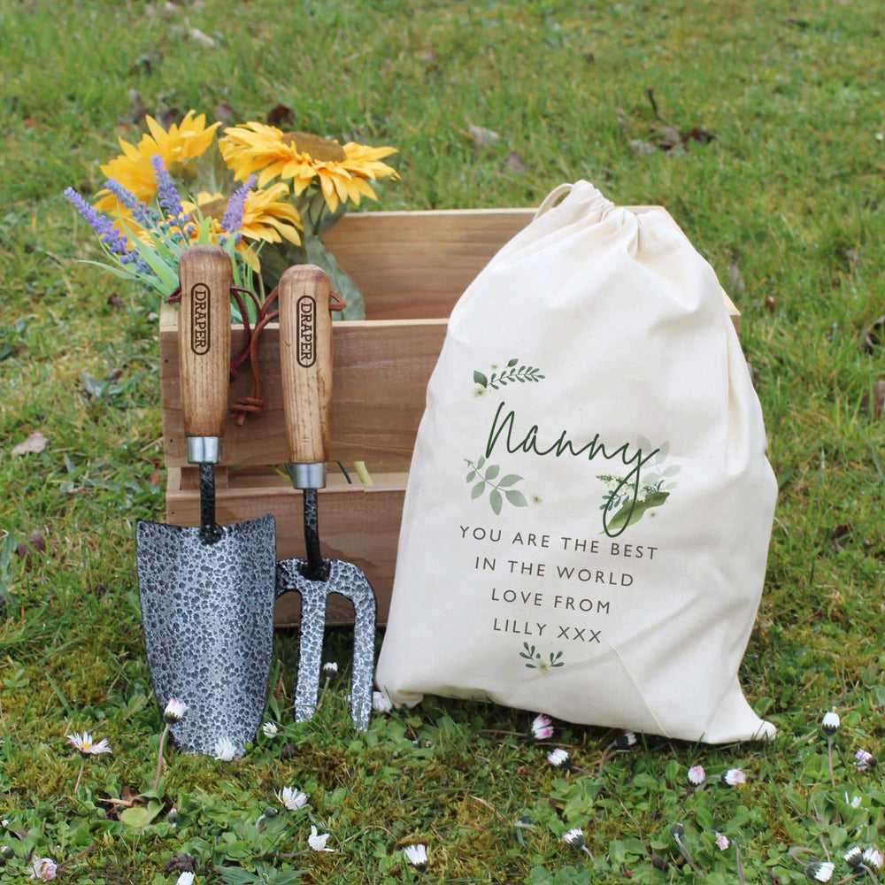 Personalised Floral Gardening spade and fork tool set | Keep Things Personal