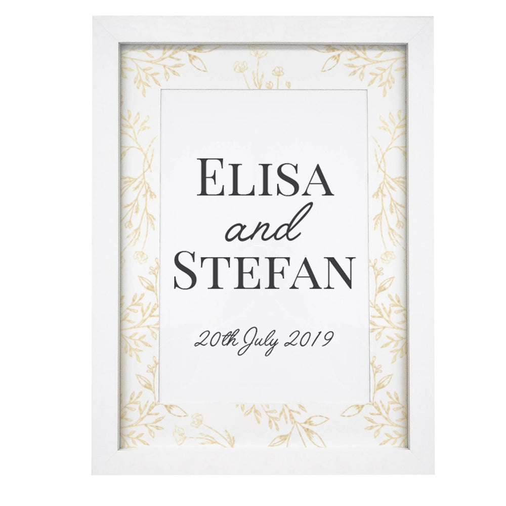 Personalised Gold Detail A4 Framed Print - Keep Things Personal