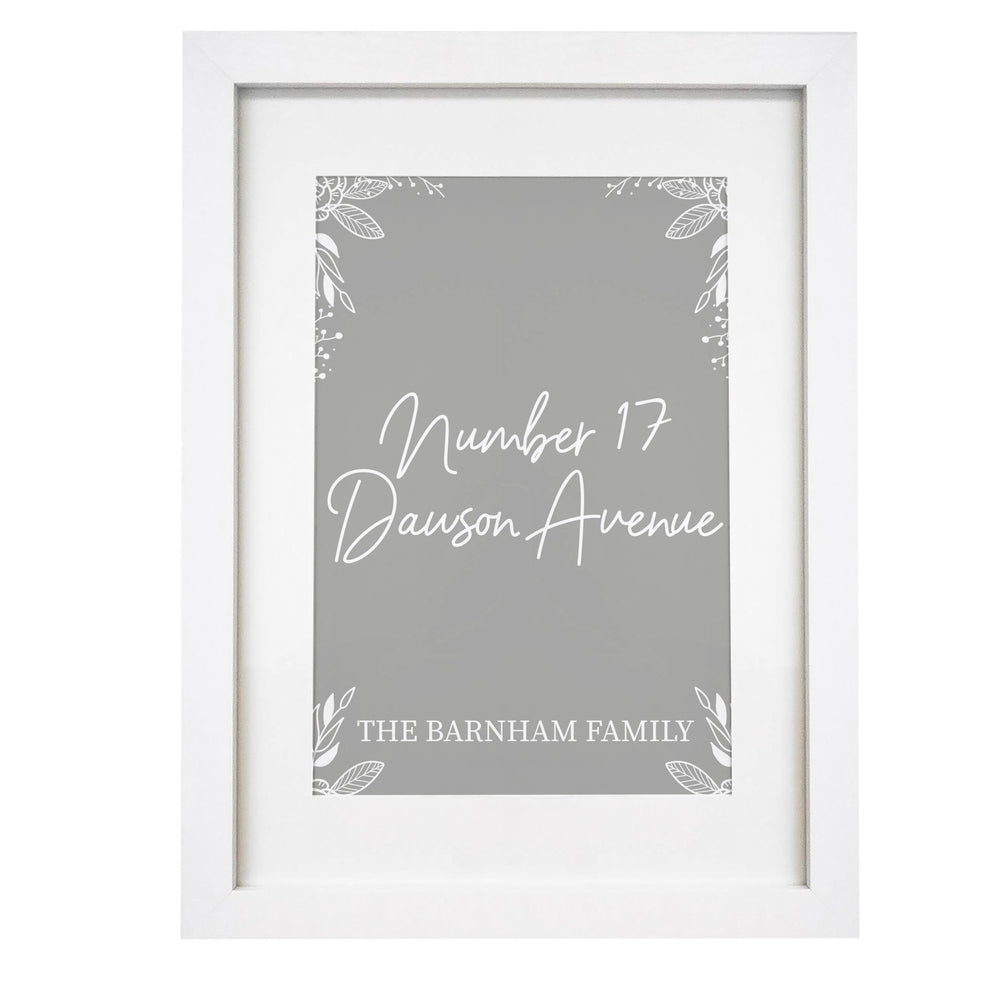 Personalised Grey Home A4 Framed Print - Keep Things Personal