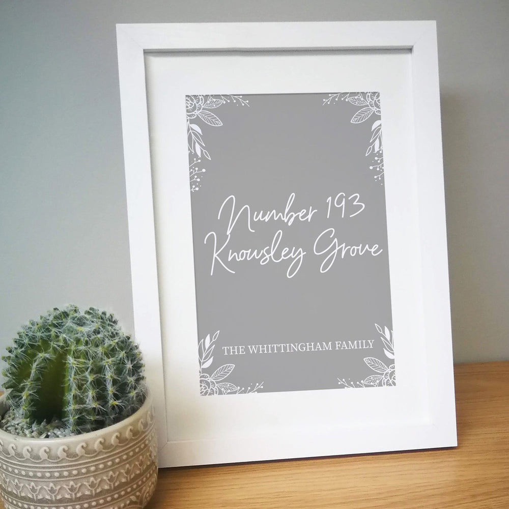 Personalised Grey Home A4 Framed Print - Keep Things Personal