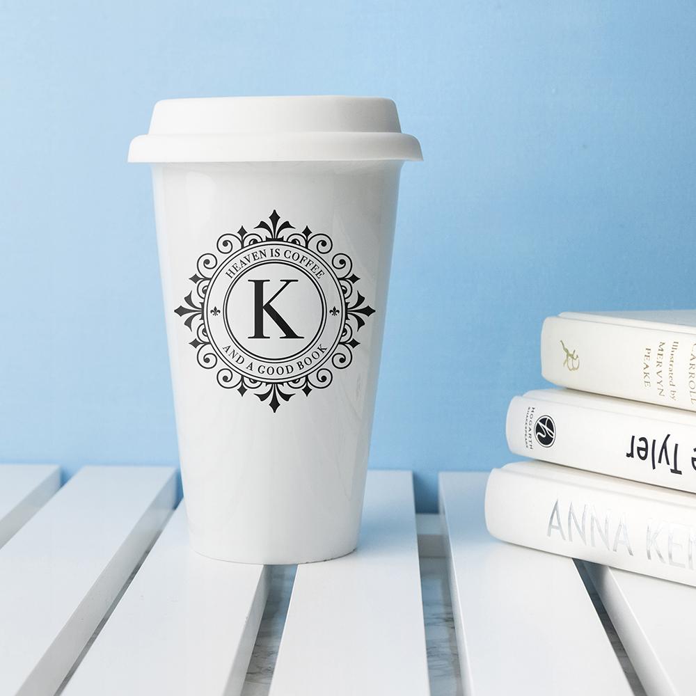 Personalised Monogrammed Ceramic Travel Mug - Keep Things Personal