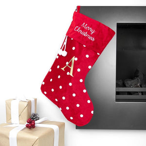 
                  
                    Personalised red and gold Christmas stocking - Keep Things Personal
                  
                