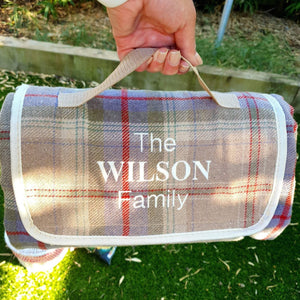 
                  
                    Personalised Tweed waterproof backed picnic blanket - Keep Things Personal
                  
                