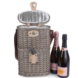 
                  
                    Wicker 2 Bottle Insulated Wine Cooler Carrier Basket - Keep Things Personal
                  
                