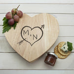 Wooden Carved Heart Cheese Board Set - Keep Things Personal